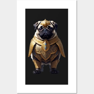 Mighty Pug in Heavy Mythical Armor Posters and Art